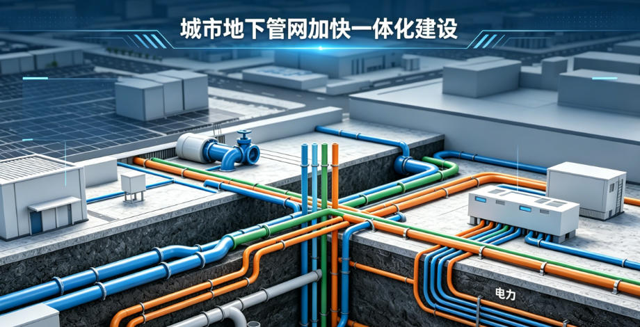 城市地下管网加快一体化建设，要加快城市地下管线管网建设改造，因地制宜建设地下综合管廊